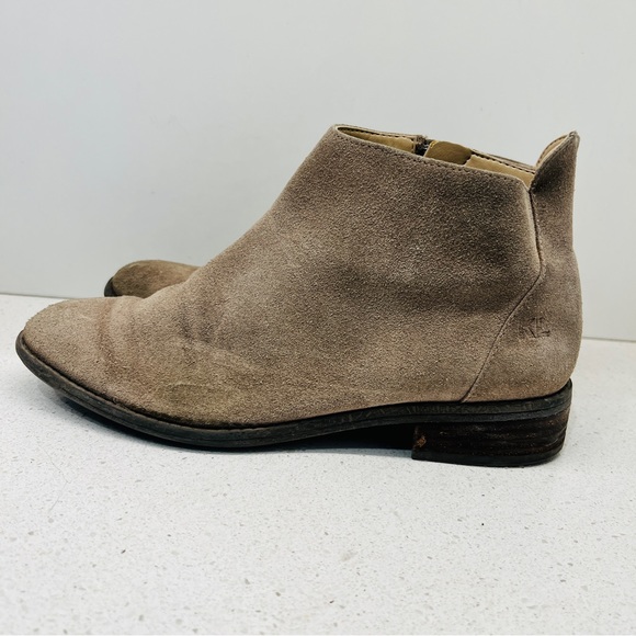Karl Lagerfeld Ankle Boot Tan Gray Suede Genuine Leather Classic Side Zip Sz 5.5 - Picture 12 of 16